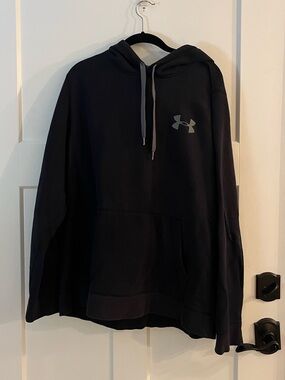 LG Men's Black Crewneck Hoodie with Gray Logo